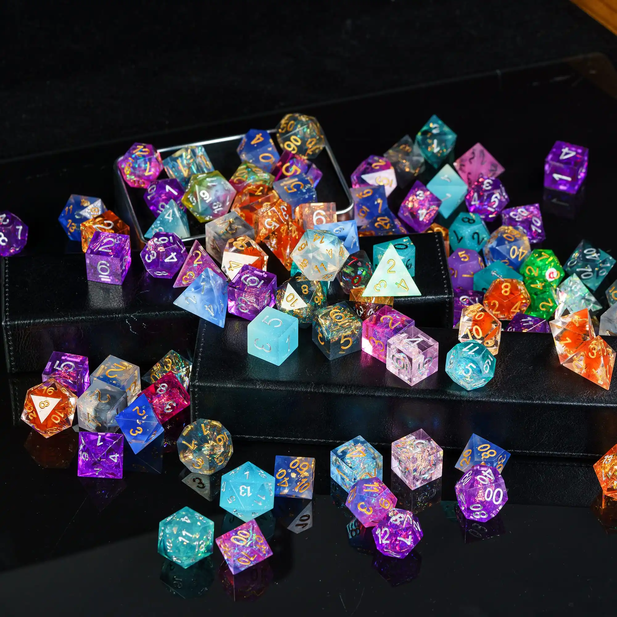 Bulk Sharp Edge Dices Random 1Pc D4 D6 D8 D10 D00 D12 D20 Variety of Colors Polyhedral Dice for Role Playing Game Board Games