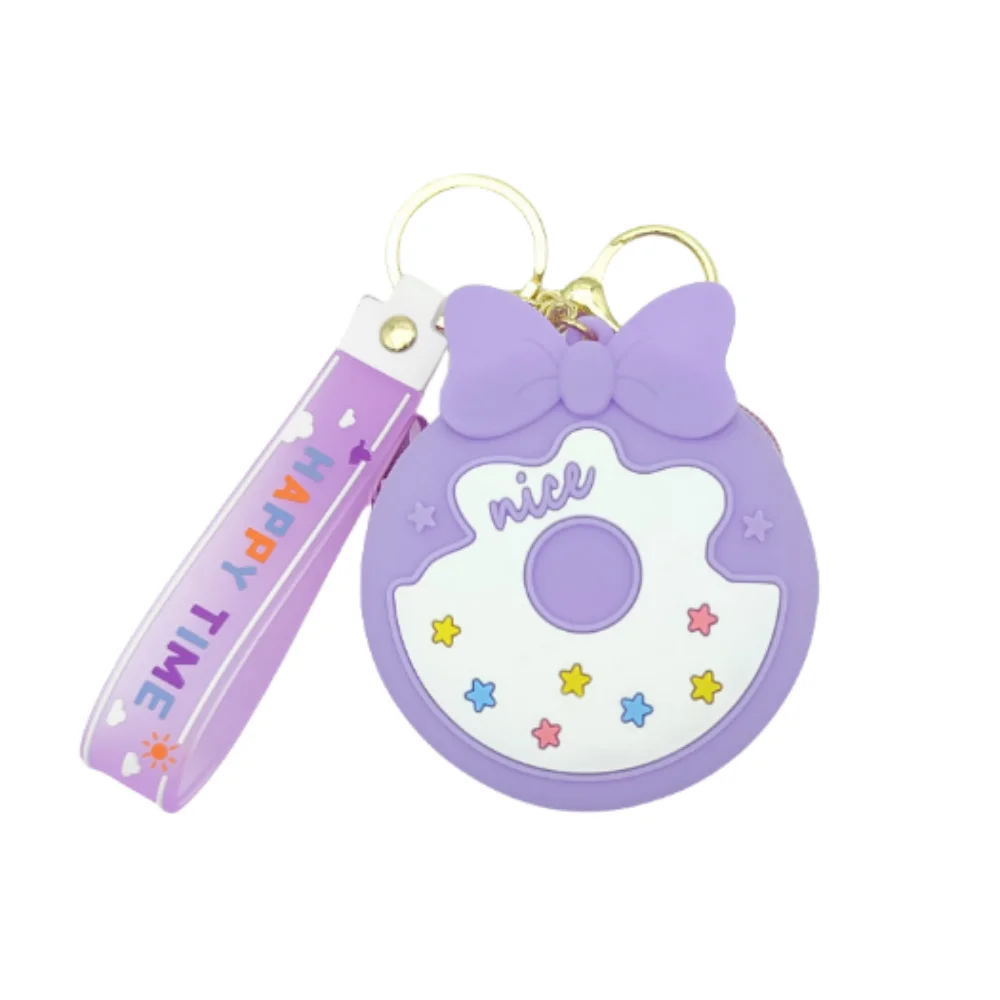 سيليكون محفظة نسائية للعملات المعدنية جولة Bowknot حقيبة سماعة الاذن لطيف سيليكون الحقيبة الملونة جولة تغيير حقيبة ل مفتاح حامل محفظة هدية ل