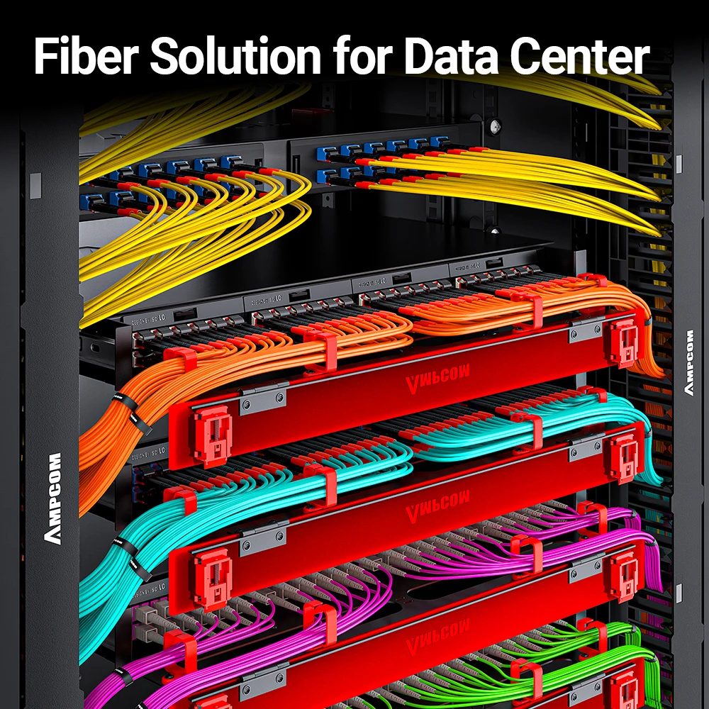 AMPCOM LC to SC UPC OM4 Fiber Optic Patch Cable 40G Multi Mode Duplex, 50/125μm, OD 2.0mm, LSZH OFNR, 1-100 Meters