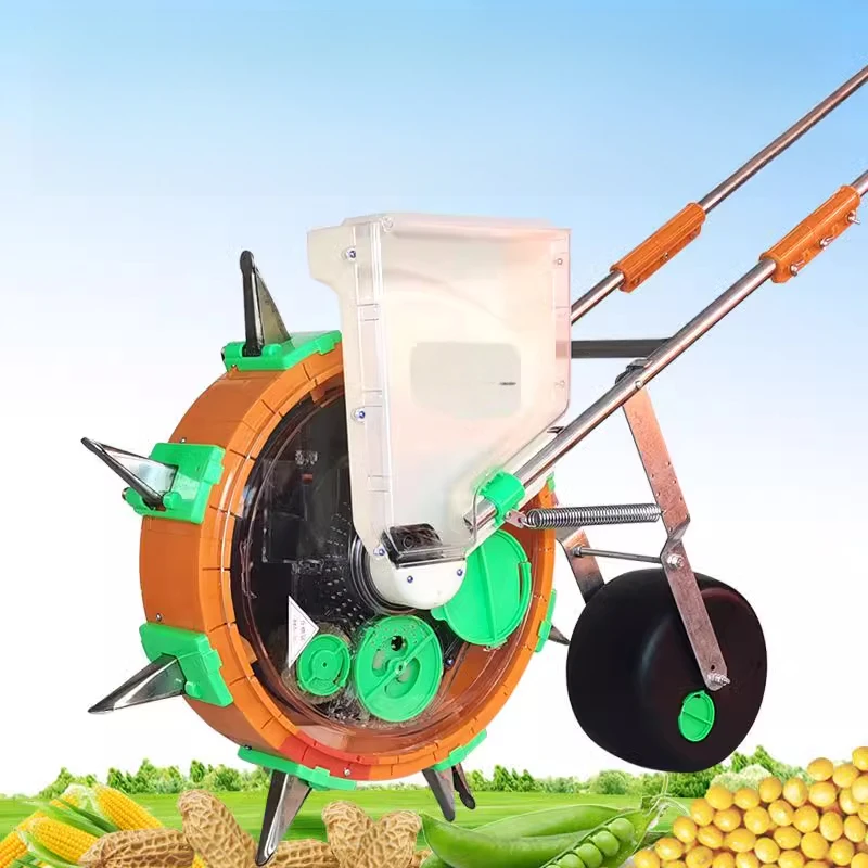 Hand Push Seeding Peanut Corn Planter Small Machine Agricultural Multifunctional Fertilization Sowing Soybean Tool Artifact