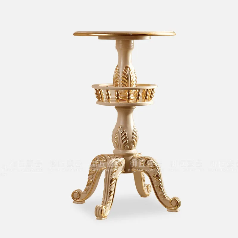 

European birch wood carving lace table living room flower stand rack