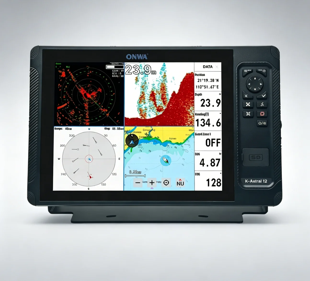 K-Astral 12 12 Inch Touchscreen Multi-Function Display Marine GPS Chartplotter