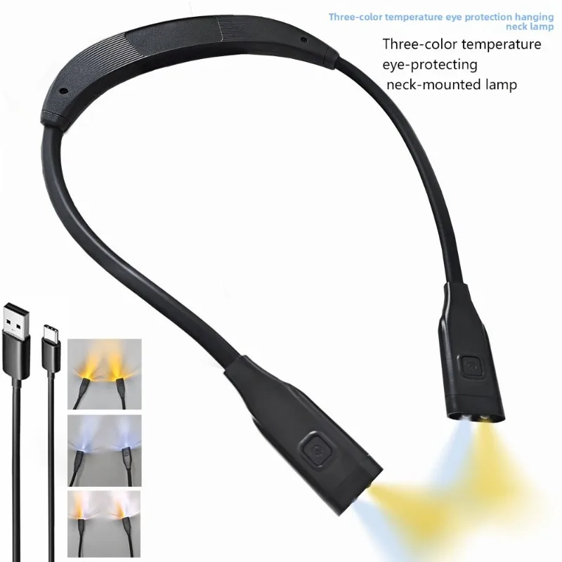 Compact Portable USB Clip On LED Eye Protection Desk Lamp 19 Super Bright Lights 3 Level Dimming Color Modes Reading Bedroom
