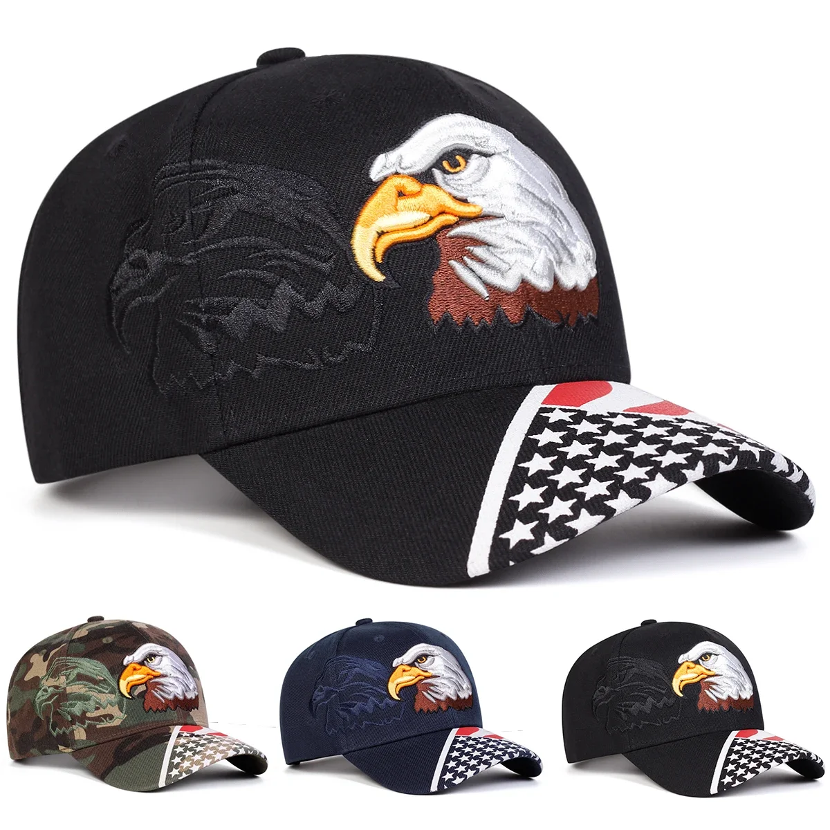 Unisex Eagle Embroidery Baseball Caps Spring Autumn Outdoor Adjustable Casual Hats Sunscreen Hat Sports Cap