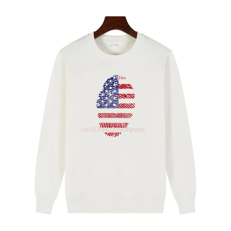 

US Fingerprint Classic Graphic Sweatshirts Fashion Round Neck And Velvet Hoodie Thick Sweater Hoodie For All Ages Men's Clothing