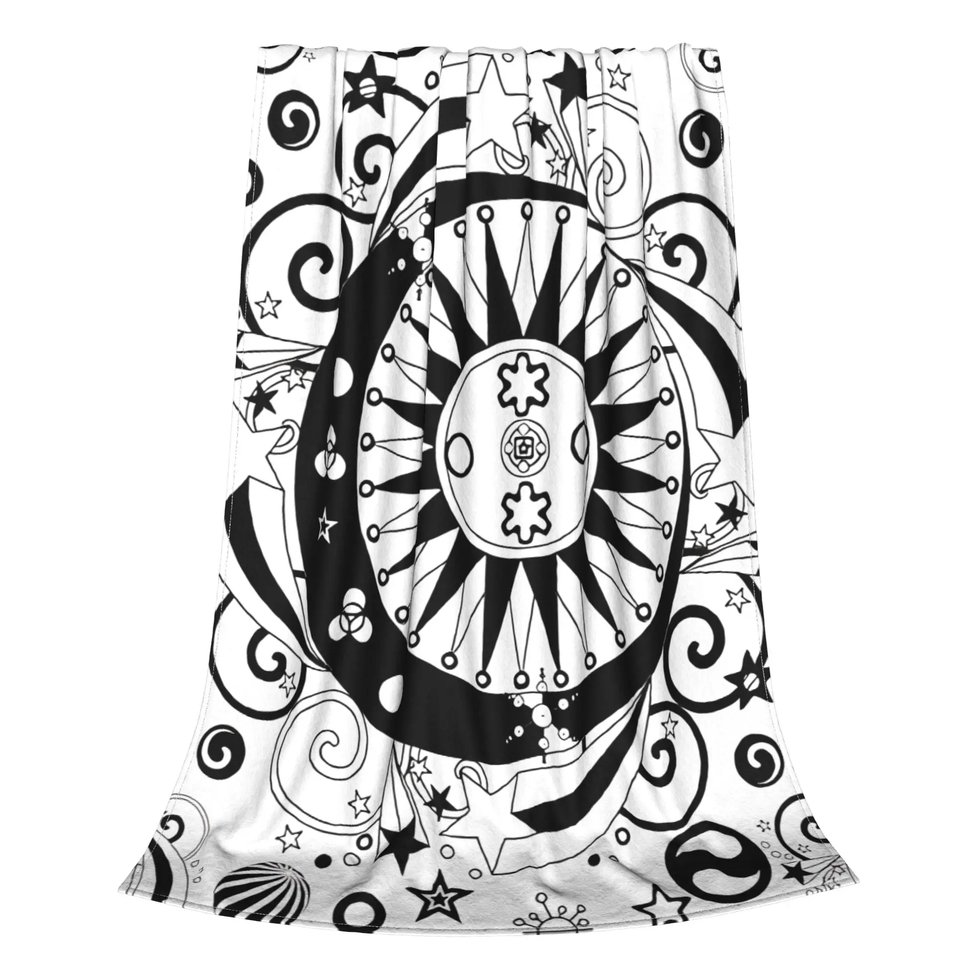 1PC Black & White, Or Color It Yourself  Blanket Throw Super Cosy Plush Living Room Sofa