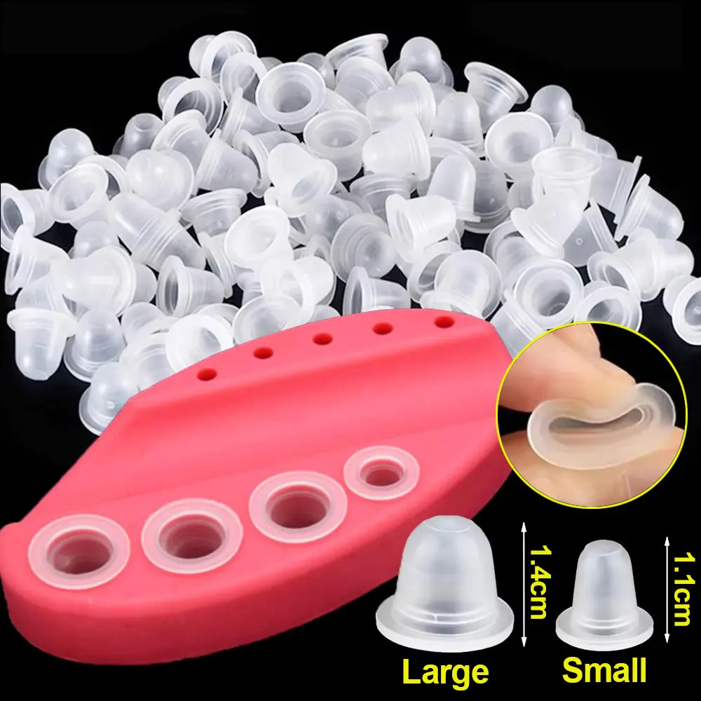 300/100pcs Silicone Tattoo Ink Cup Large Small Size Tattoo Pigment Container Caps for Permanent Makeup Tattoo Accessories