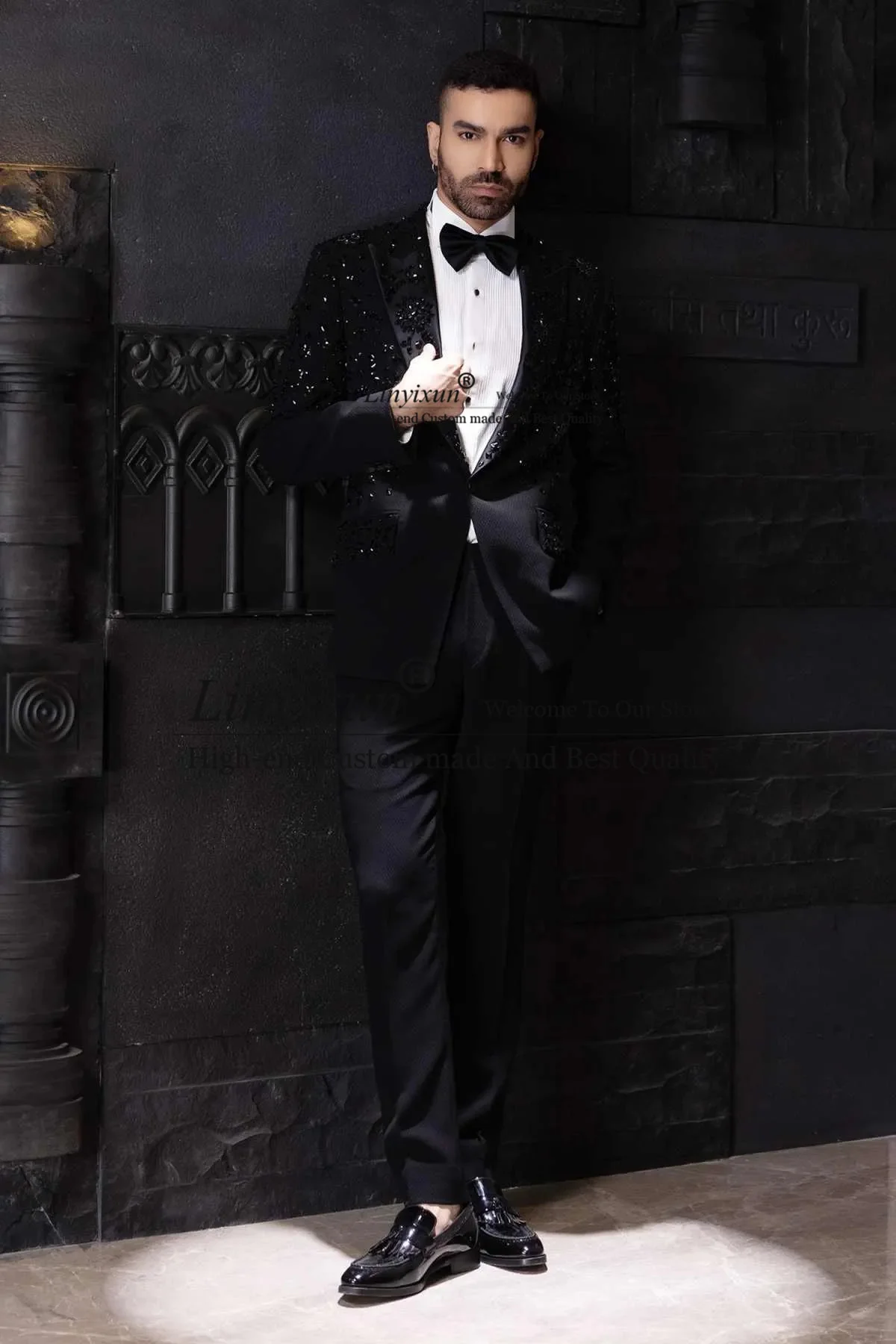 Strass brilhantes diamante ternos masculinos personalizados fino noivo duplo breasted blazer ropa hombre 2 peças conjuntos de smoking de casamento