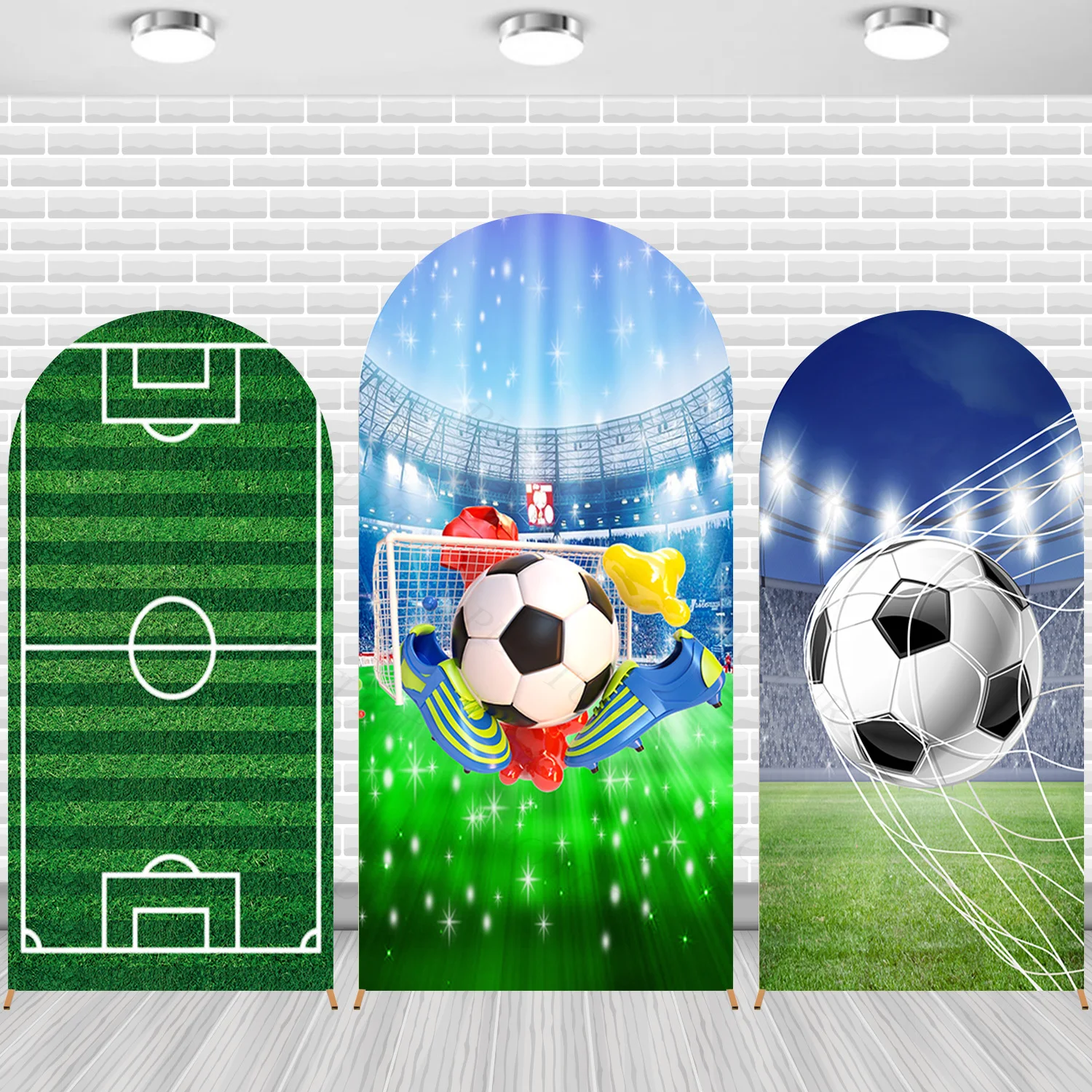 

Arch Football Sports Theme Background Boy Birthday Party Backdrop Soccer Field Polyester Arch Banner Photography Props