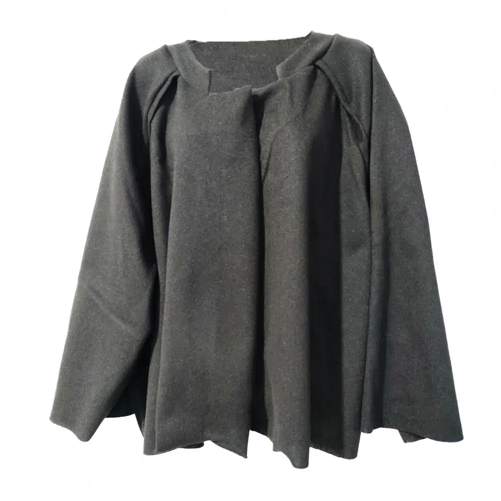 Womens Fall Winter Jackets Stand Collar Open Front Coat Long Sleeve Padded Outerwear Vintage Casual Outdoor Coat