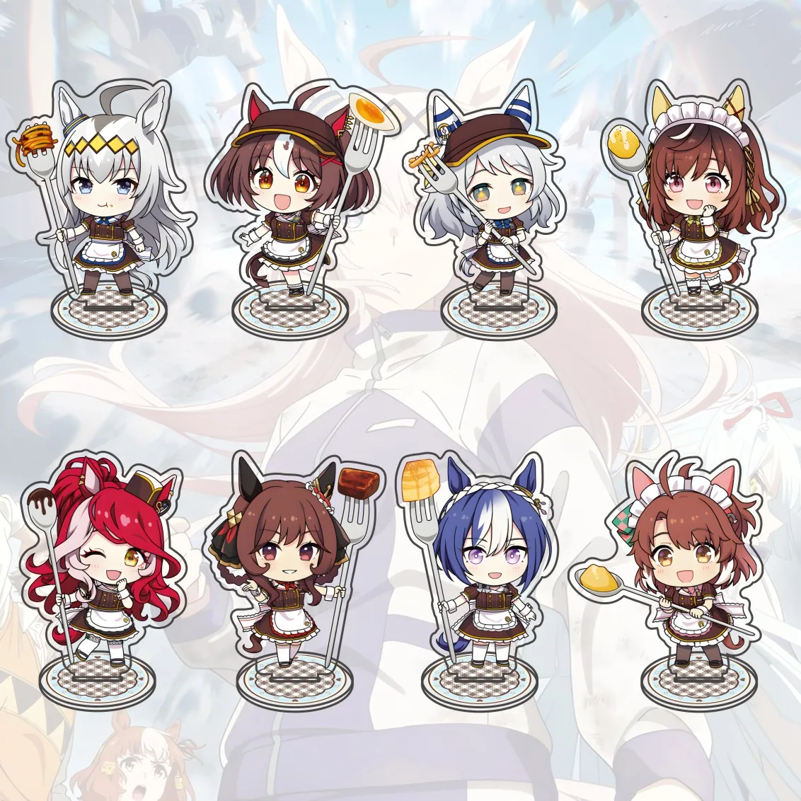10cm Acrylic Umamusume: Pretty Derby Anime  Oguri Cap Dantsu Flame Hishi Miracle Cesario Standing Model Decoration Fan Gift