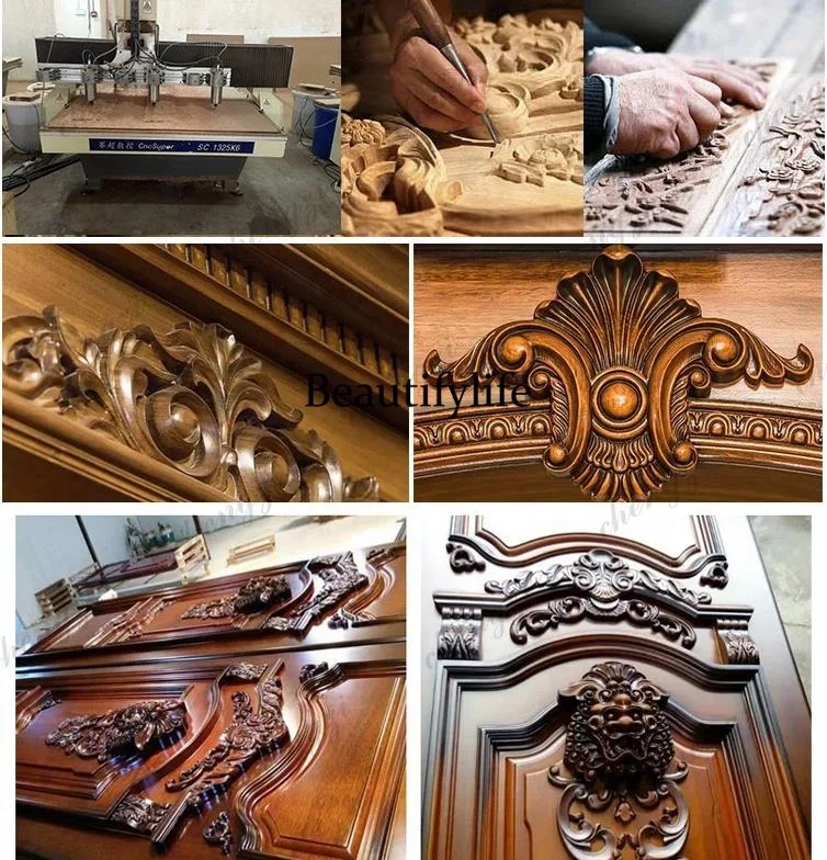 TTT Z183 Customization 2023 Factory Direct Selling Hot Villa Interior Exquisite Carved Sound Insulation Wooden Door Design