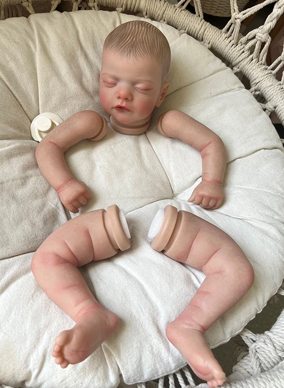 19inch Already Painted Kit Sam Bebe Reborn Kit Vinyl Sleeping Baby Unfinished Doll Parts