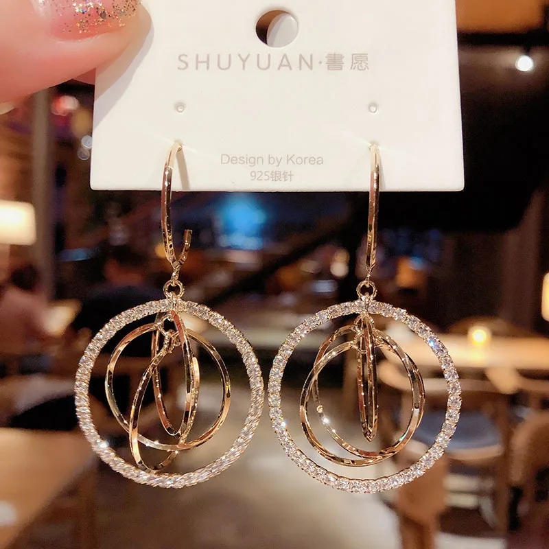 Cross-border Sales of European and American Temperament High Atmospheric Geometric Ring Earrings Network Red Fashionable