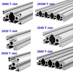 EU 2020 2040 2060 3030 3060 4040 2080 20100 T-slot Aluminum Profile 100 200 500 800mm Linear Rail Extrusion CNC 3D Printer Parts