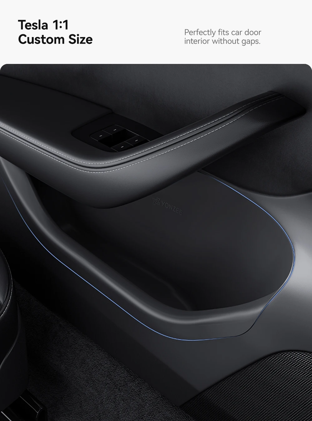 YZ Für Tesla Model Y 3 YL Juniper Highland Autotür-Seitenablagebox Türorganizer Ablagefach Mülleimer Zubehör – Detail 5