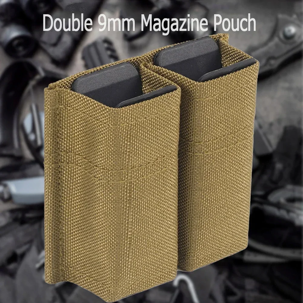 Nylon Double 9mm Magazine Insert Molle System Fast Ammo Mag Pouch Accessories Waist Bag Equipment New Quick Pull Storage