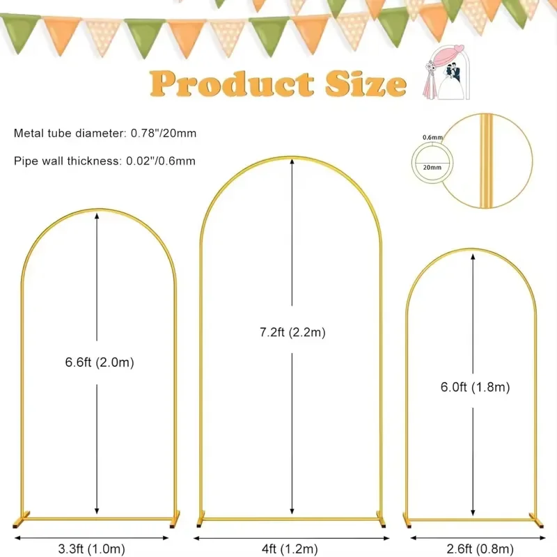 Round Balloon Arch Frame | Metal Wedding Ceremony Decoration Kit for Openings and Events