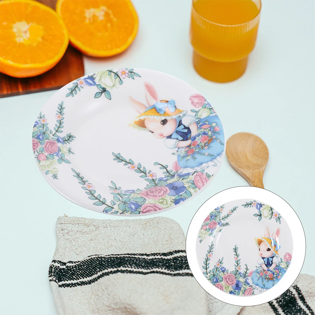 

Ceramic Easter Plate Fine Workmanship Smooth Surface Multi-Function Porcelain Food Serving Plate Decorative Pastry Cake Dessert