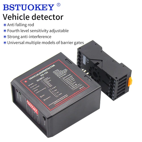 Imagen 1 del producto PD-132 Detector de bucle inductivo de un solo canal para estacionamiento de automóviles Detector de bucle de vehículo PD132 Detector de bucle único
