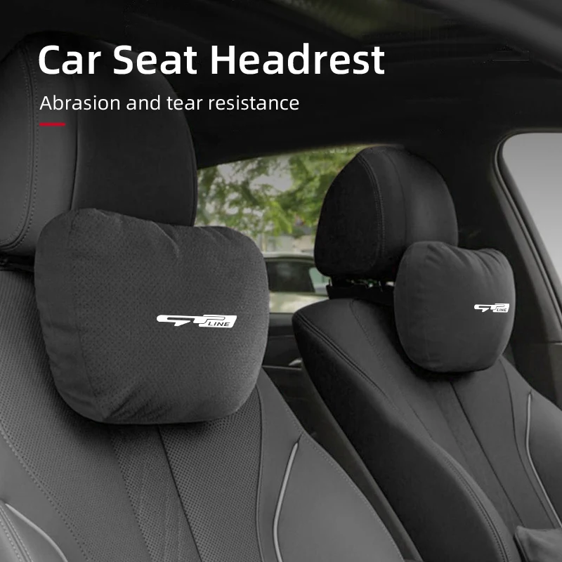 Car Seat Suede Headrest Neck Cushioning Support Head Pillow Accessories For KIA K5 K9 RIO Sorento Ceed Stinger Forte Niro Soul
