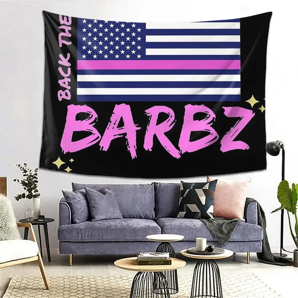 Back The Barbz Nicki Minaj Tapestry Decoration Art Aesthetic Tapestries for Bedroom Decor Home Hippie Wall Cloth Wall Hanging