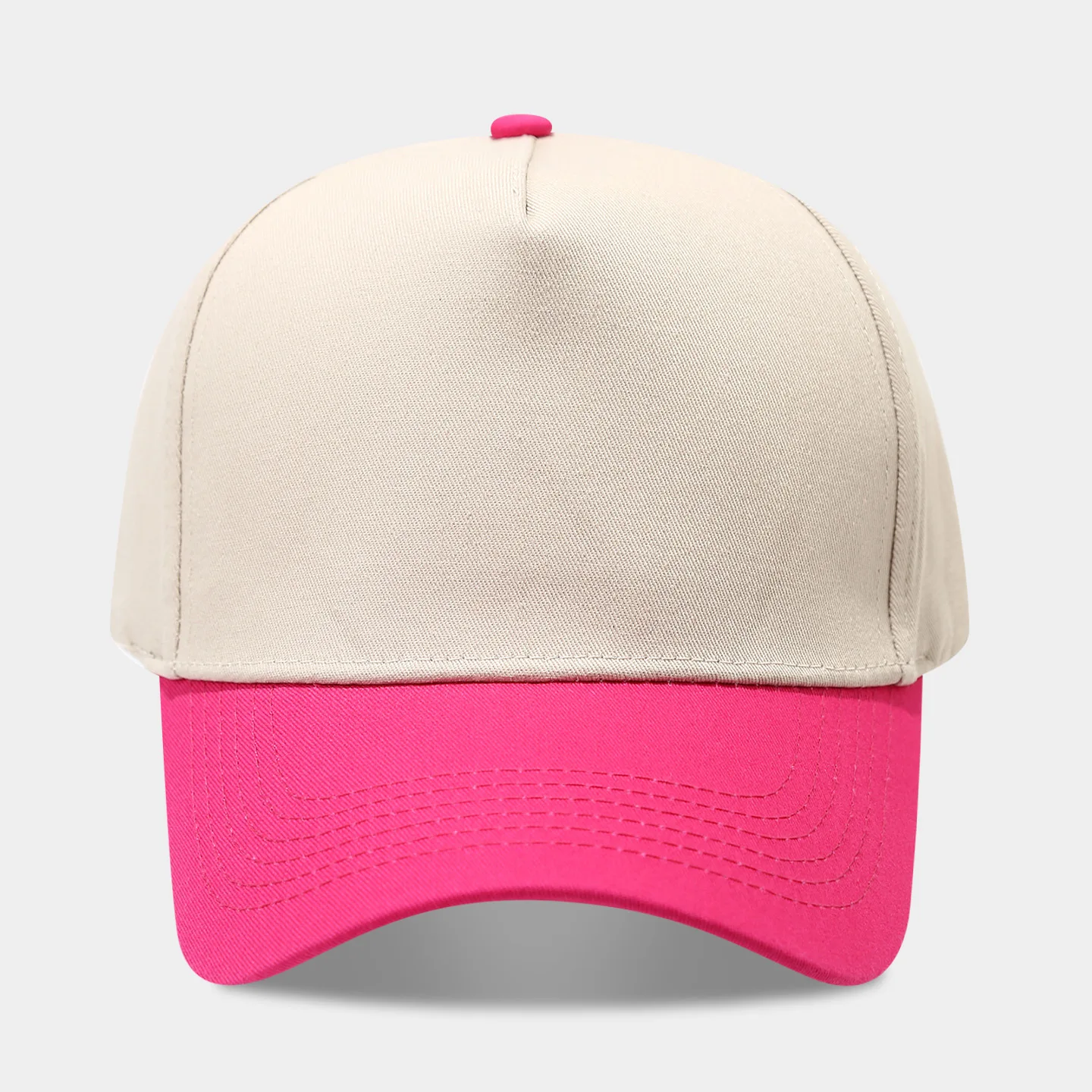 Neue farbblockierte Fünf-Panel-Baseballkappe für Damen, modischer und lässiger Sonnenhut für Herren, LKW-Fahrer-Kappe, trendig und vielseitig – Detail 9