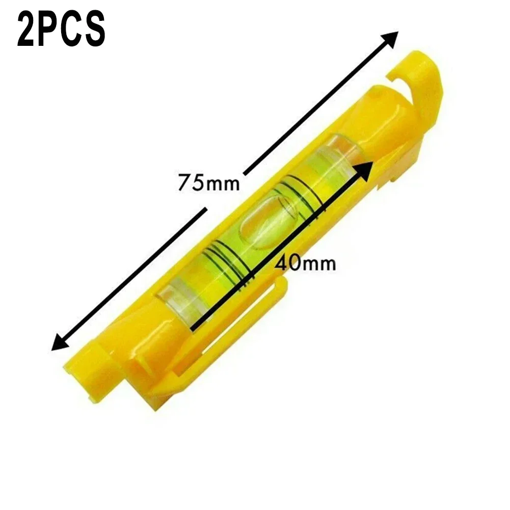 2pcs Horizontal Bubbles 75x12.5mm Hanging Wire Cascade Level Suspension Line Level Kit Portable Efficient Tools