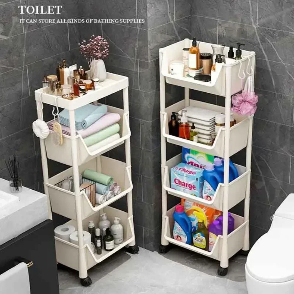 

Kitchen Organizers and Storage Rack Household Cart with Wheels Multifunctional Home Accessories Mobile Rack Trolley Bookshelf