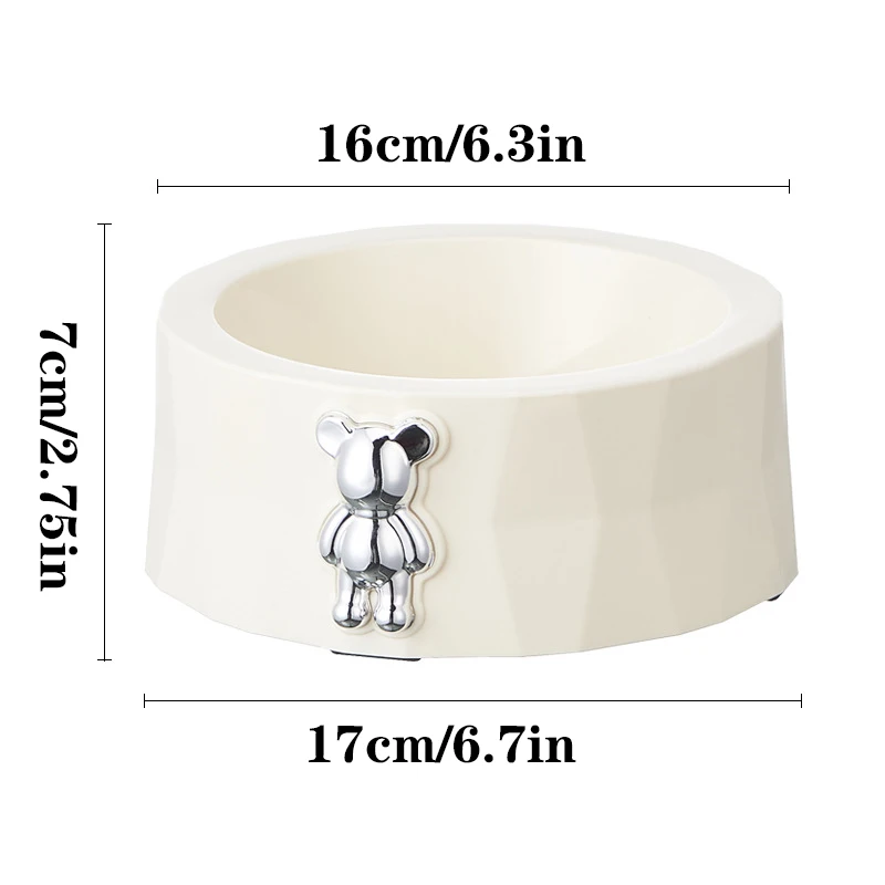 Pet Supplies Pet Stainless Steel Bowl Diamond Bear Pet Bowl Cat Food Bowl Dog Food Utensils Anti slip Anti overturning Dog Bowl