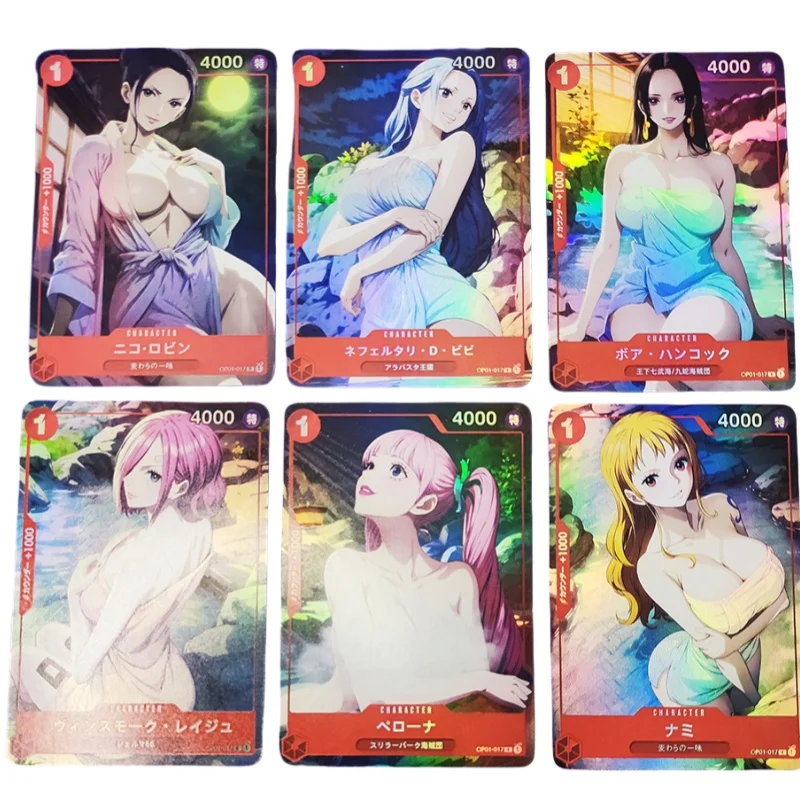 9 Sheets Flash Card One Piece Boa Hancock Nico Robin Nami Yamato Uta Nefertari Vivi Diy Action Toy Figure Anime Game Collection