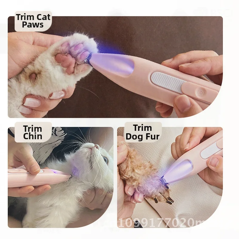ماكينة حلاقة كهربائية لقدم الحيوانات الأليفة جهاز تشذيب صامت للقطط والكلاب معدن وردي/أزرق عالي الجودة متسلق خاص لـ