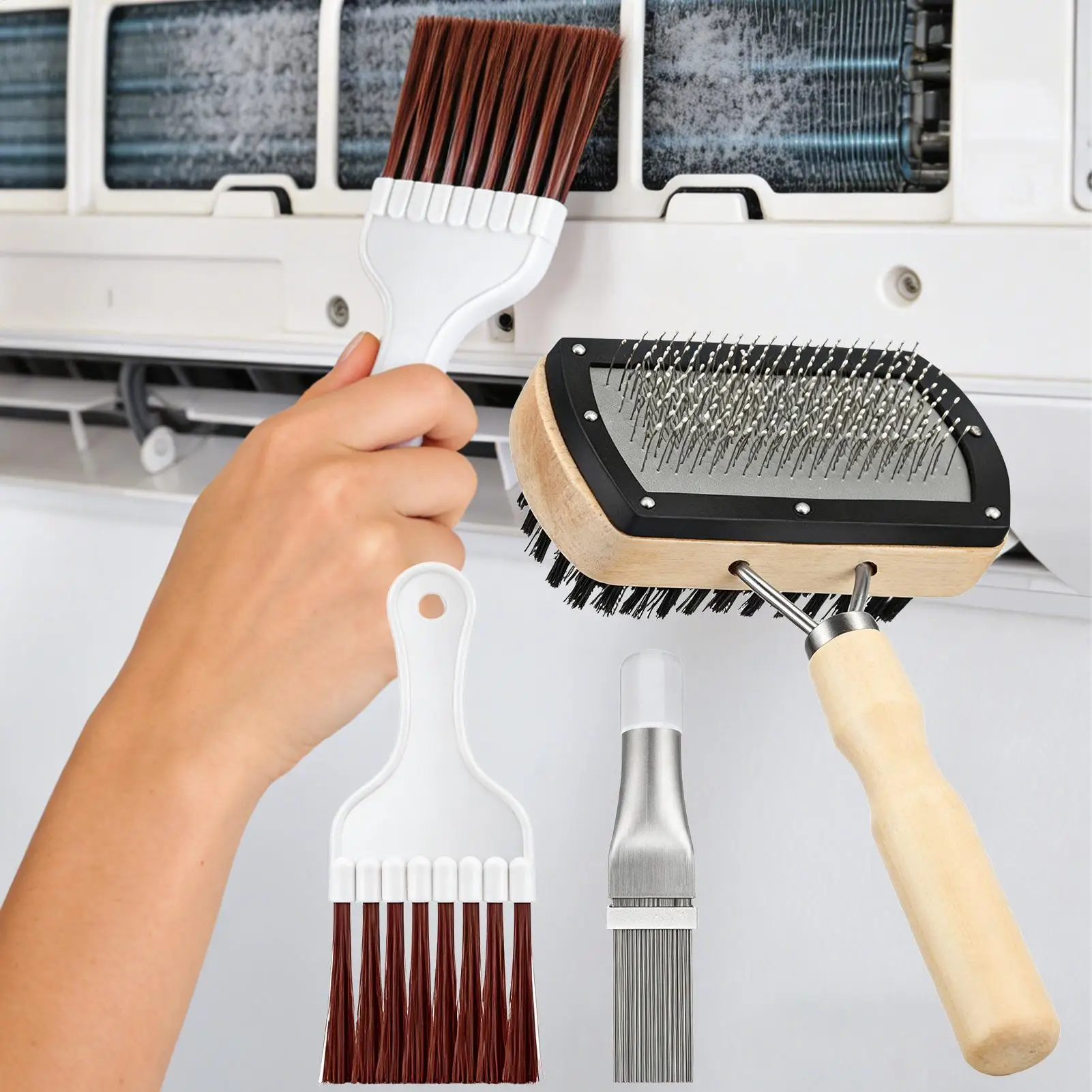 

Набор для чистки кондиционеров: инструмент для мойки кондиционеров с нескользящей ручкой, расческа для чистки ребер конденсатора, для дома, общежития, отеля