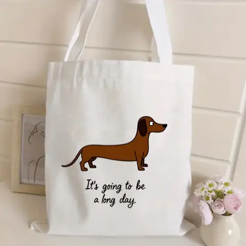Bee Happy Cute Cartoon Bee Holding Honey Jar Letter Print Canvas Tote Bag Positive Vibe Daily Shopping Handbag