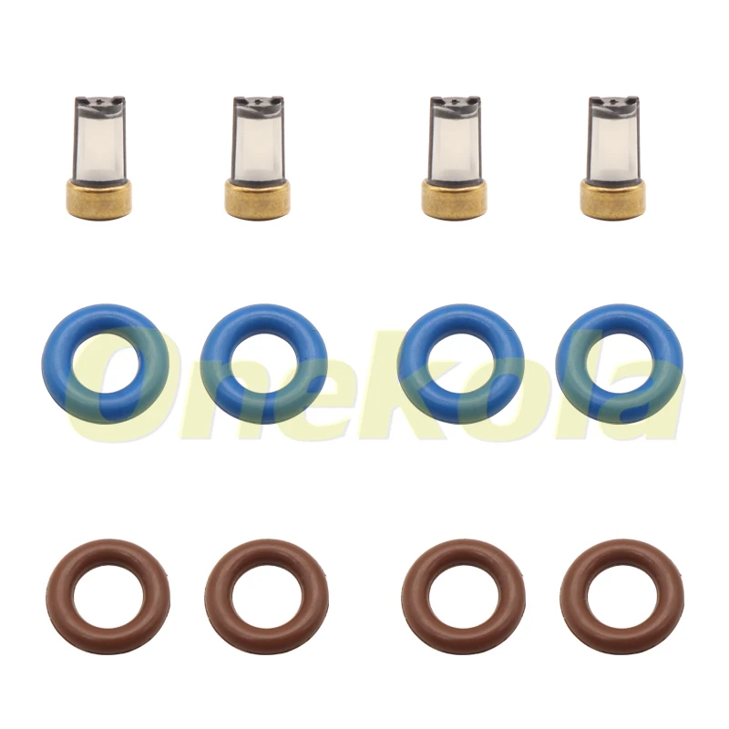 Fuel Injector Service Repair Kit Filters Oring Seals Grommets For 0280158502 For Lada 110 Sedan 1.5L VAZ-2111 1995-