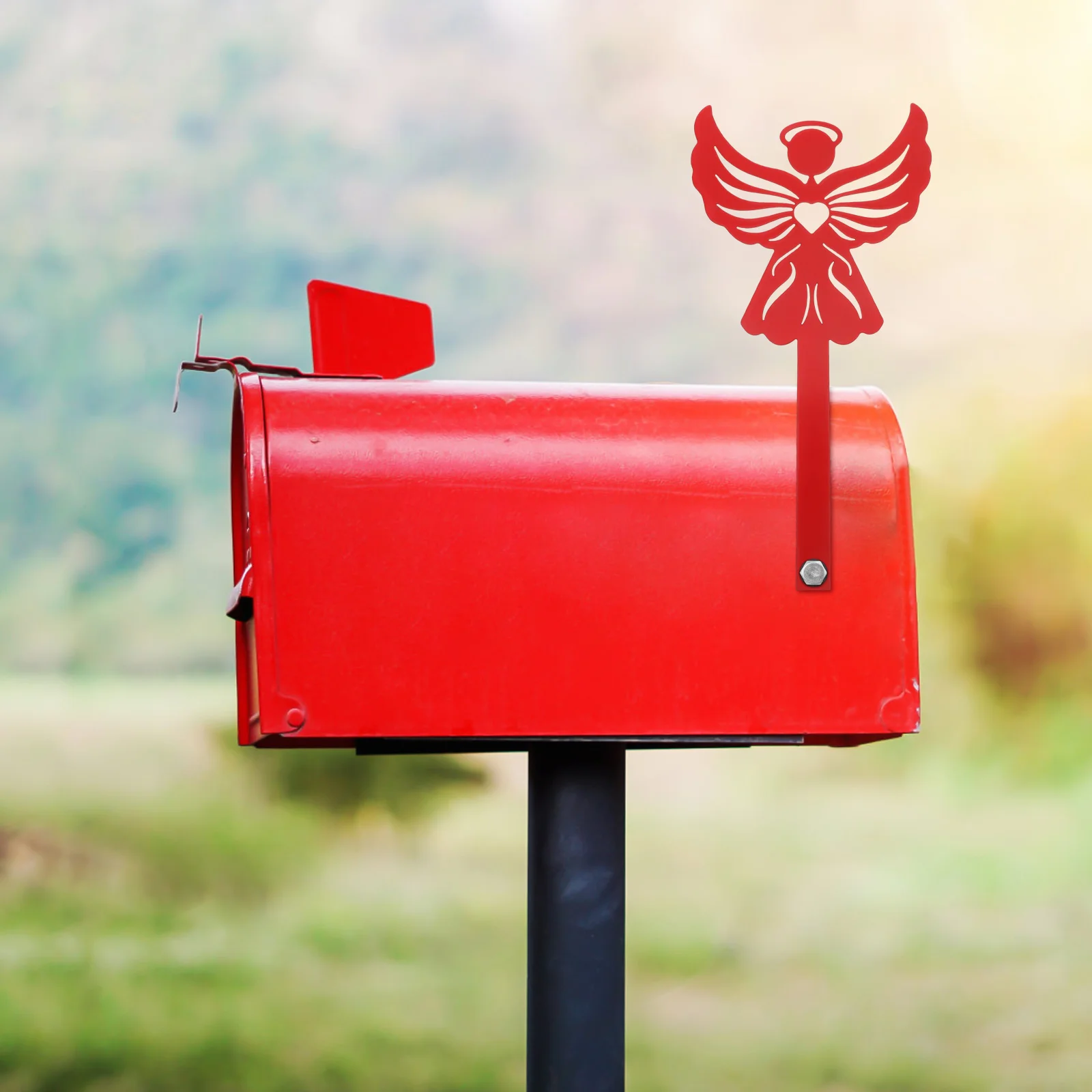 

1pc Angel Flag Replacement Durable Metal Decorative Outdoor Mailbox Accessories Christmas Decorations Universal Fit Flags For