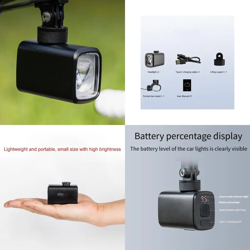 

M5TC Bicycles Front Lamp Replacement Aluminum Alloys Bike Headlight Easy to Install