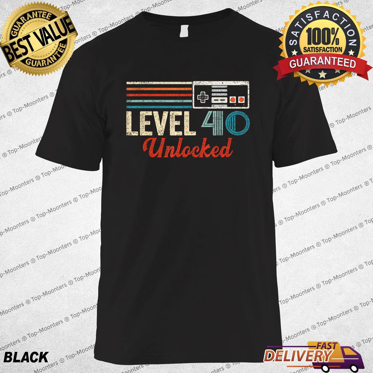 

Unlocked Level 40 Birthday Gamer TShirt Perfect Gift For Video Game Enthusiasts