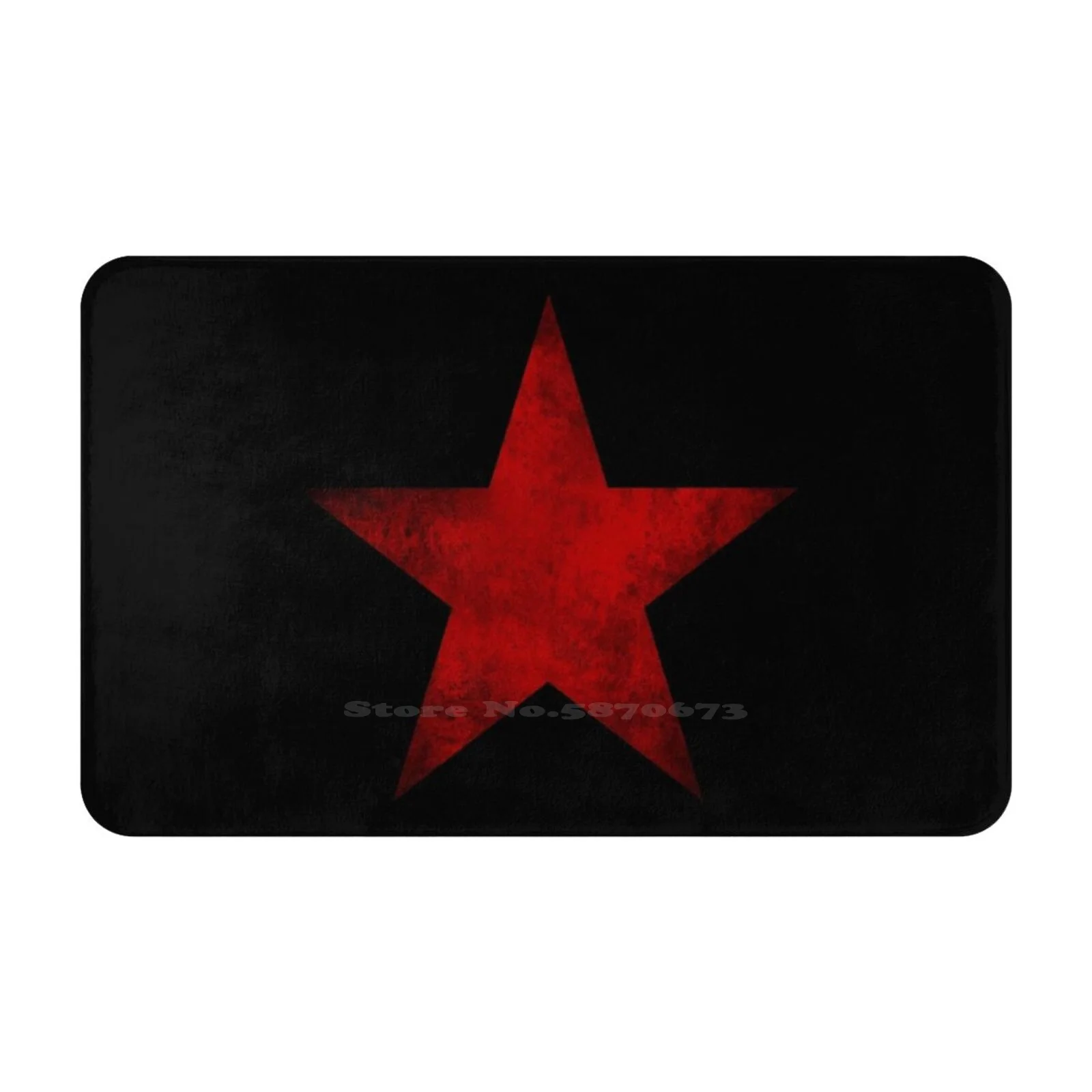 Red Star Of The 3D Soft Non-Slip Mat Rug Carpet Foot Pad Winter Solider James Bucky Barnes Red Star Captain America