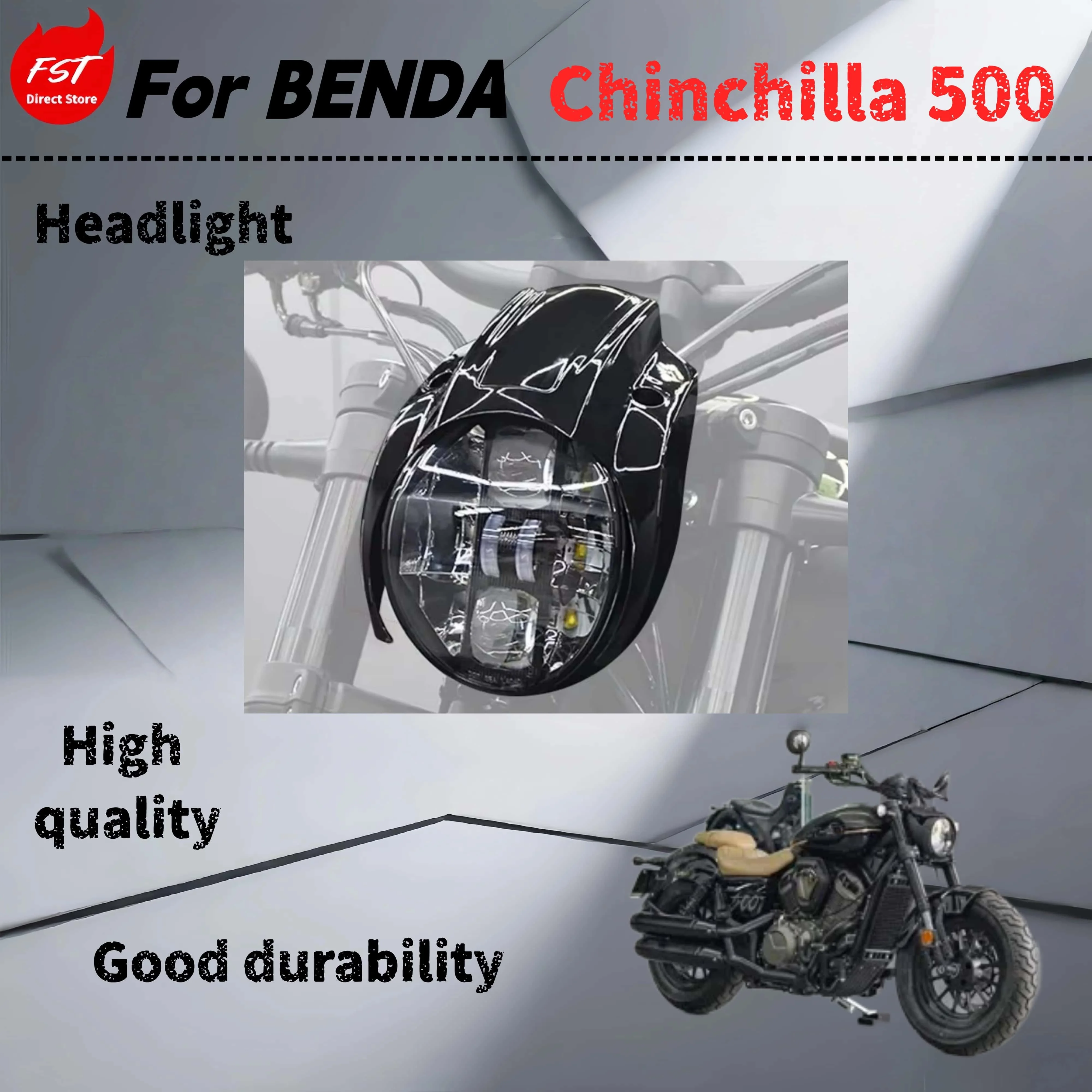 

For Benda Chinchilla 500 modified Harley Breakthrough headlight assembly pig hood retro headlight accessories