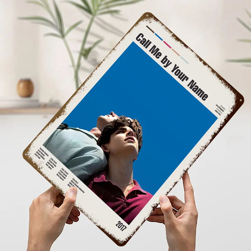 اتصل بي باسمك ملصق مطبوع عليه فيلم قابل للتخصيص جدار الفن ريترو خمر معدن القصدير علامات للمنزل غرفة مكتب ديكور العناصر