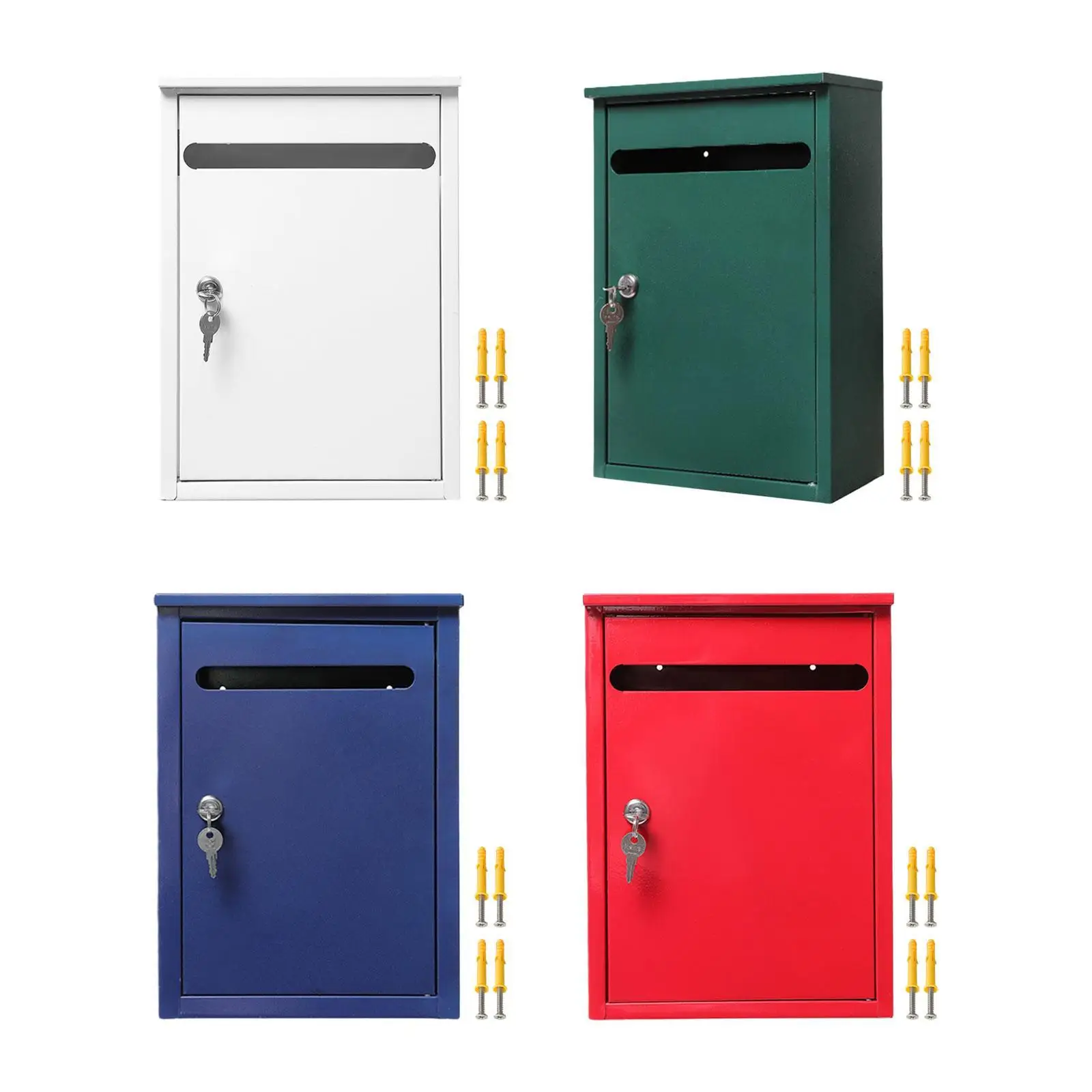 

Wall Mount Lockable Mailbox Porch Courtyard Outside Campus Dormitory Large Capacity Decorative Apartment Building Metal Postbox