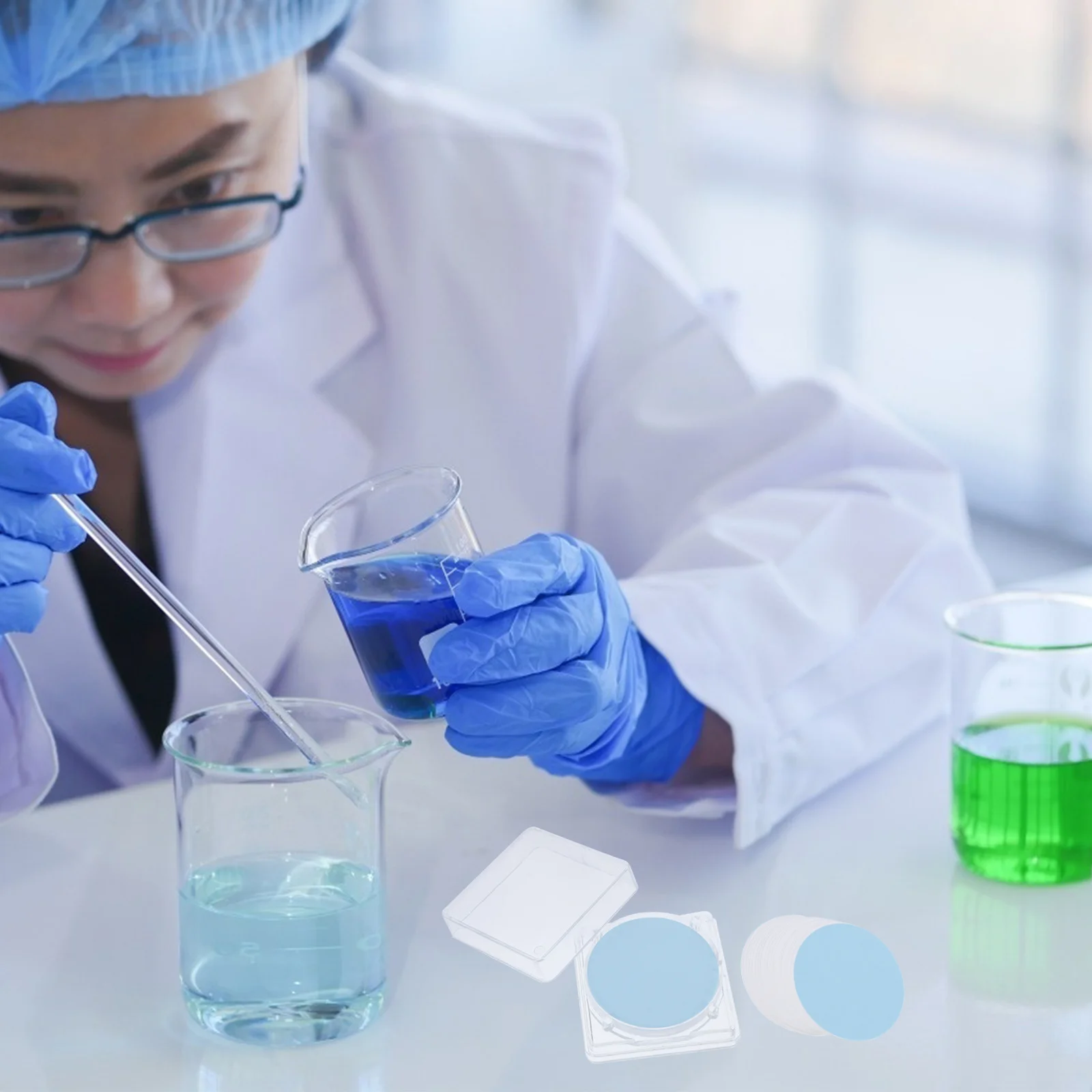 

50Pcs 0.45um Hydrophilic Membrane High Porosity Fast Flow Rate Pharmaceutical Industry Mixed Cellulose Membrane