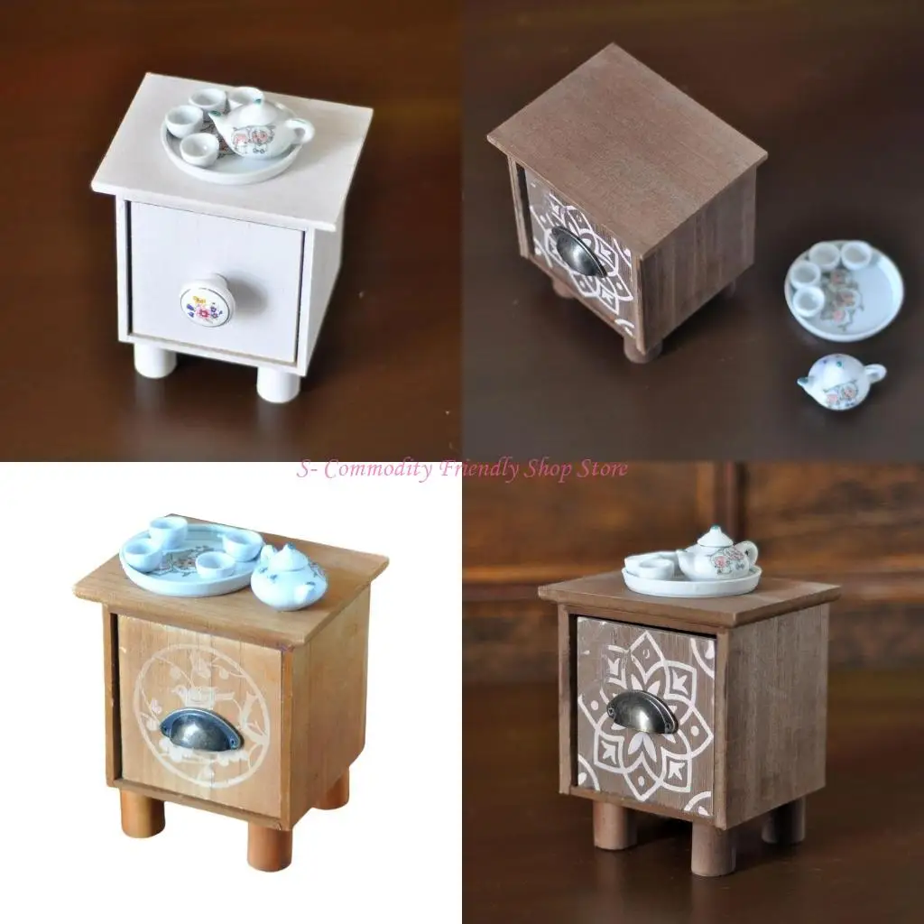 

85AE Infant Photography Props Mini Coffee Table Tea-things Set Baby Photo Props