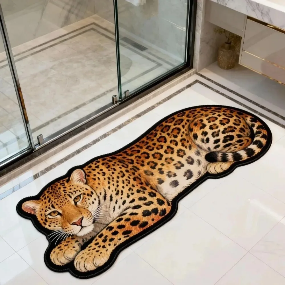 VIKAMA 2D Tiger Anti-slip Carpet - Bathroom Door Mat - Soft and Comfortable Entrance Rug - Home Decoration