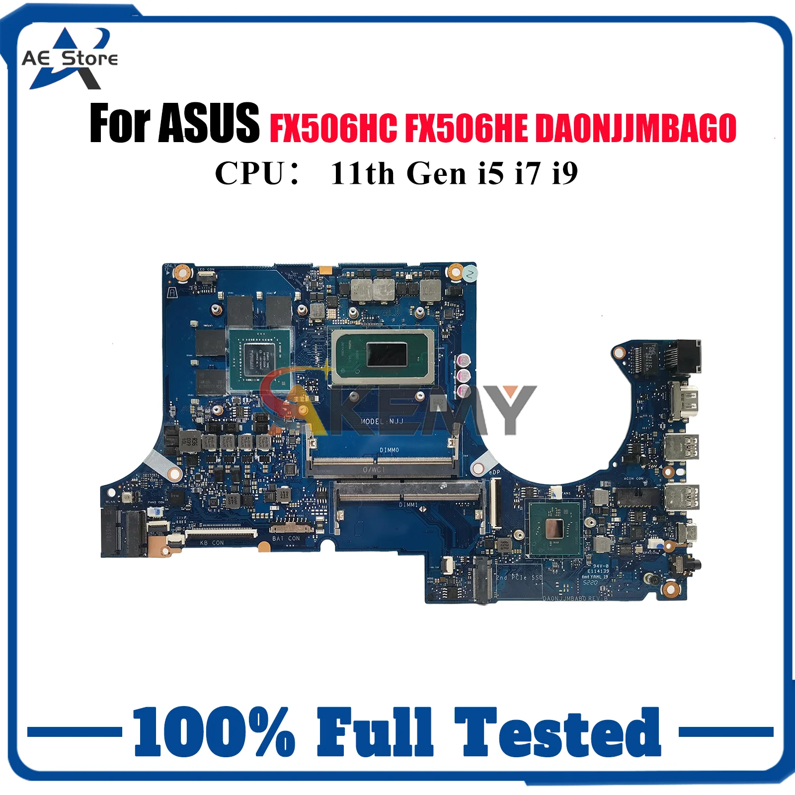 

DA0NJJMBAG0 Материнская плата для ноутбука ASUS TUF Gaming FX706HC FX706HF FX506H FX706HE Материнская плата с 11-го поколения i5 i7 i9 tests OK stk