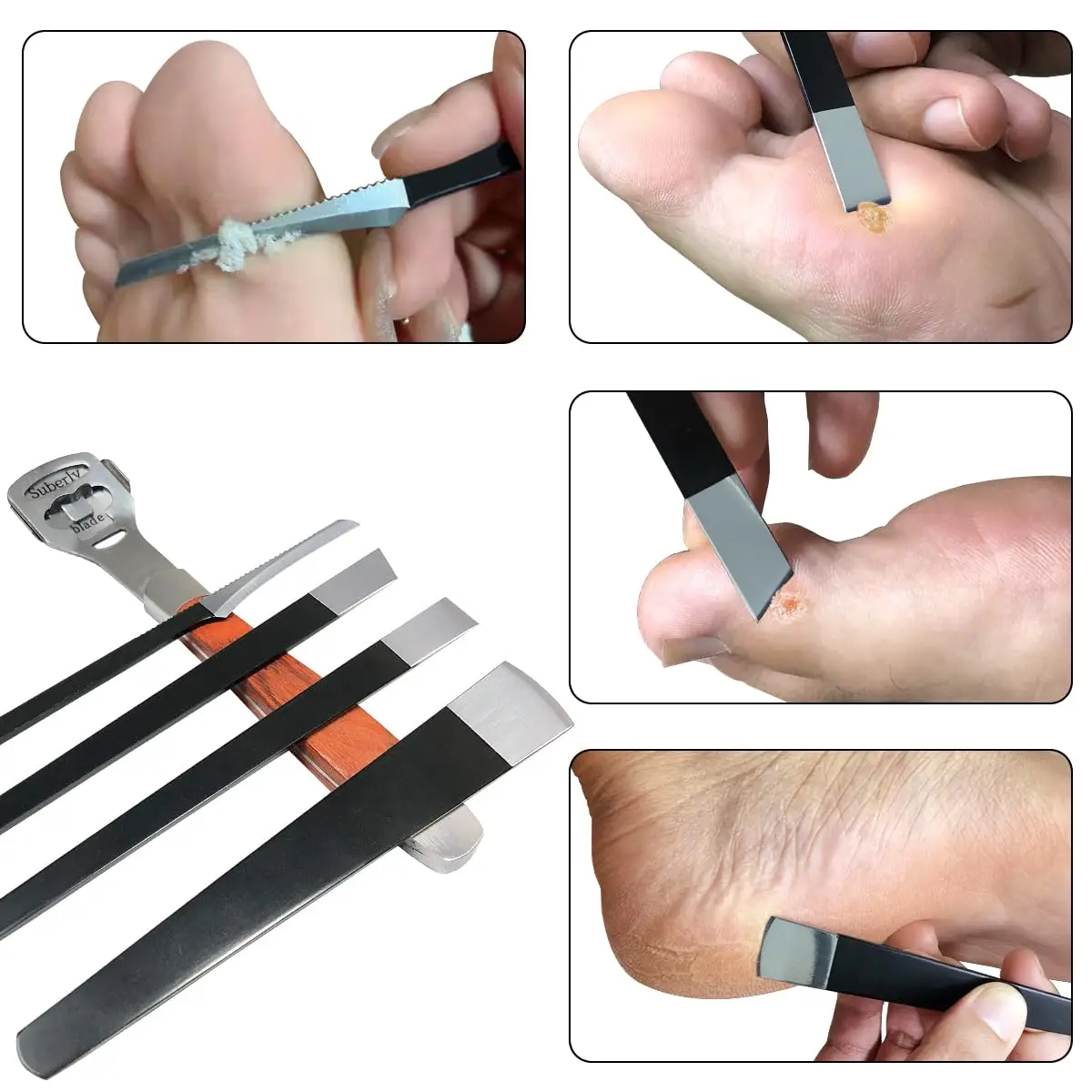 4/7pcs Callus Shaver for Feet Set Foot Callus Shaver Stainless Foot File Foot File Heads Pedicure Knife Replacement Slices Blade