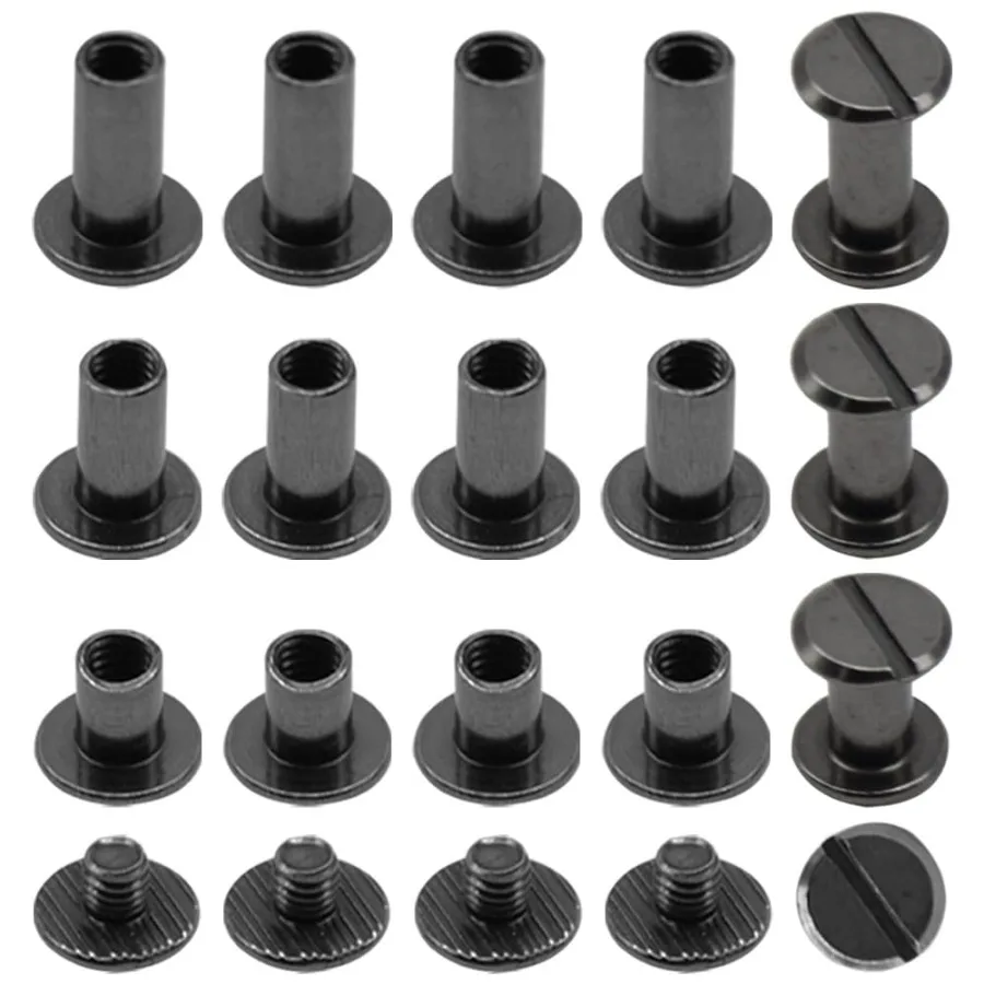 

150 шт. 75 комплектов винтов Chicago M5, крепежный винт из нержавеющей стали, кожаные винты, металлические заклепки, кнопка Chicago для альбомов Bel