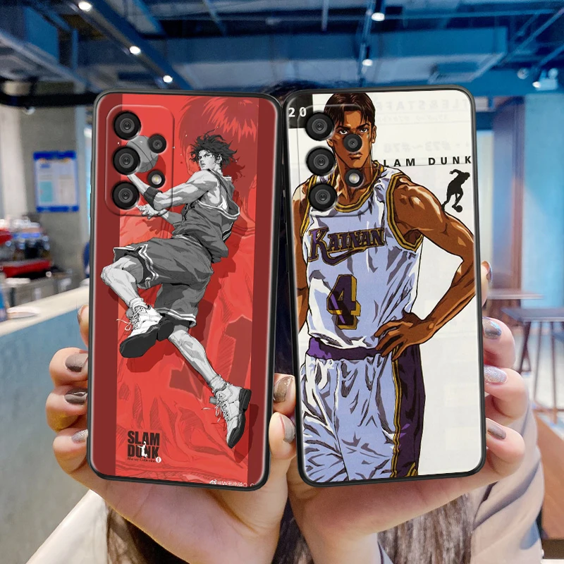 Anime SLAM DUNK Cool For Samsung A55 A35 A25 A15 A14 A73 A53 A13 A05S A03S A02S A71 A52 A32 Black Soft Phone Case