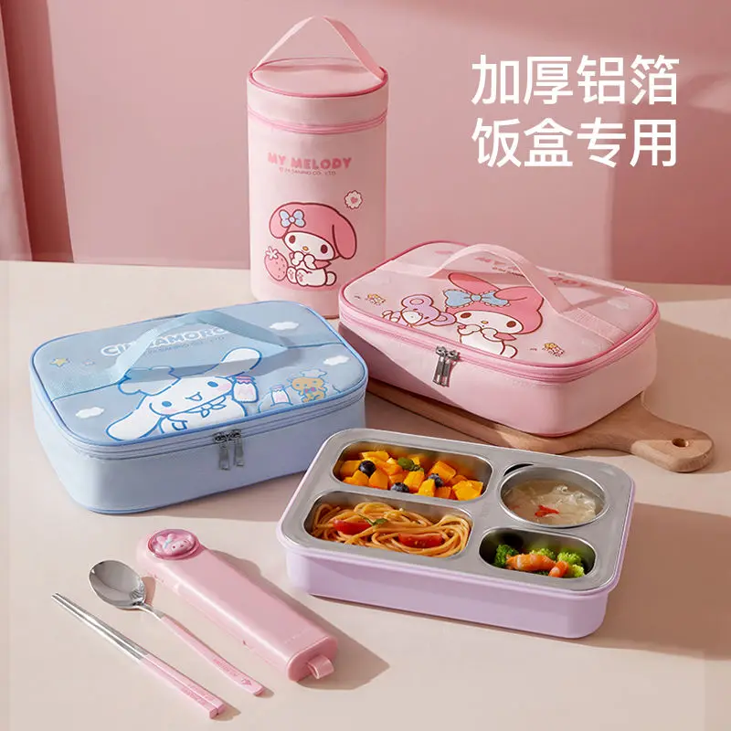 

Sanrio Cinnamoroll Anime Kawaii Ins Bento Bag Cute Cartoon My Melody Students Large Capacity Lunch Bag Lovely Gifts for Kids